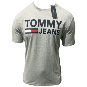 NWT TOMMY HILFIGER AUTHENTIC MEN'S GRAY CREW NECK SHORT SLEEVE T-SHIRT SIZE L